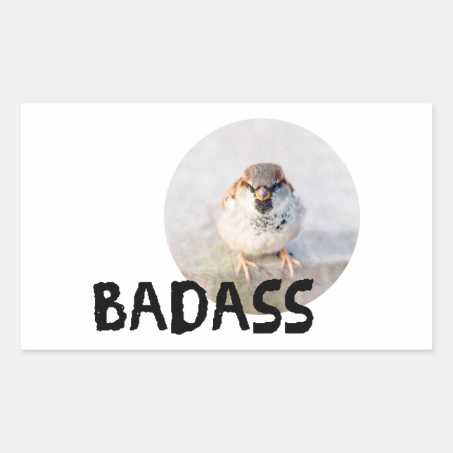 Sparrow - Badass Rectangular Sticker (Front)