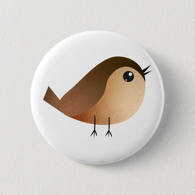 Sparrow Bird Cartoon   6 Cm Round Badge (Front)