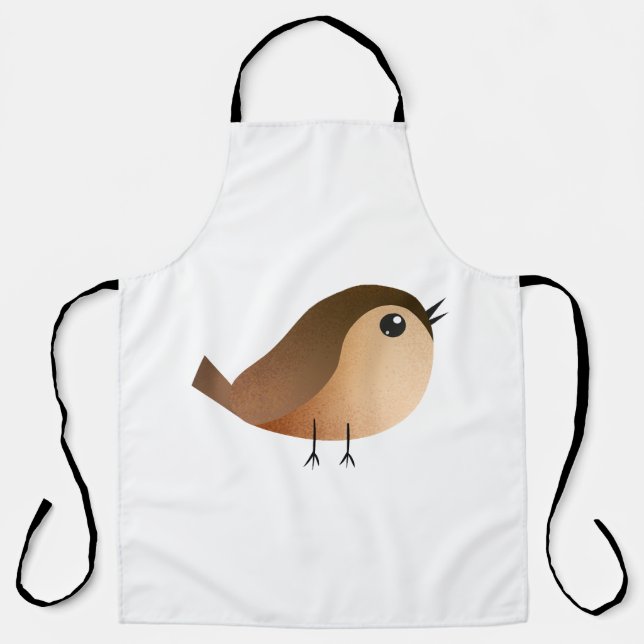 Sparrow Bird Cartoon  Apron (Front)