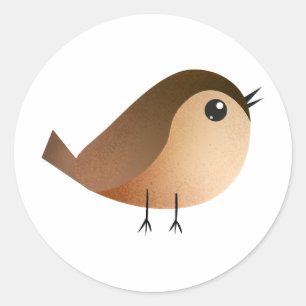 Sparrow Bird Cartoon Classic Round Sticker