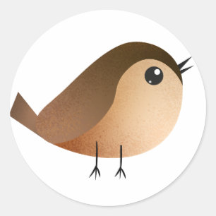 Sparrow Bird Cartoon Classic Round Sticker