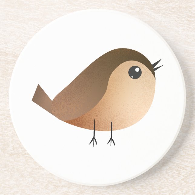 Sparrow Bird Cartoon  Coaster (Front)