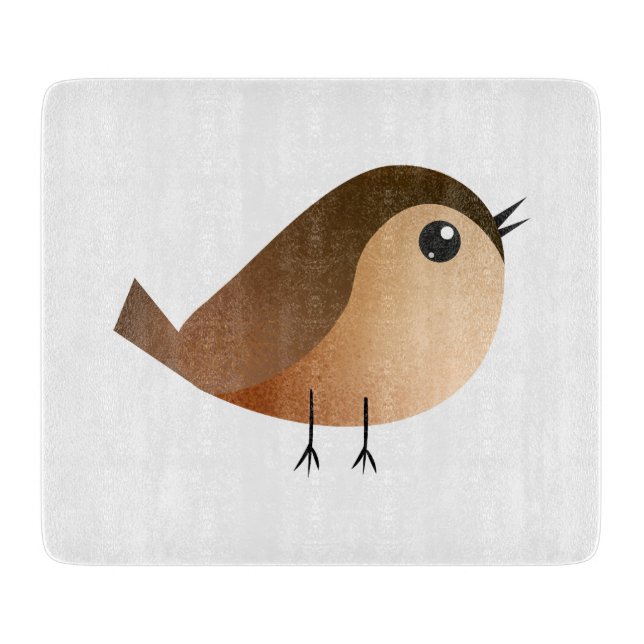 Sparrow Bird Cartoon  Cutting Board (Front)