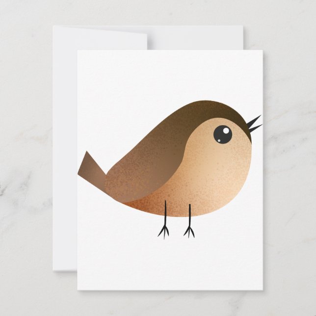 Sparrow Bird Cartoon  Holiday Card (Front)