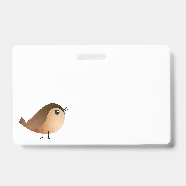 Sparrow Bird Cartoon  ID Badge (Front)