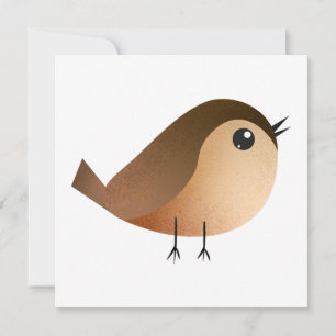 Sparrow Bird Cartoon Invitation