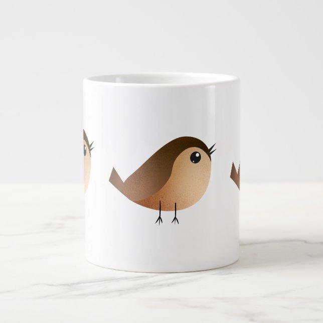 Sparrow Bird Cartoon    Large Coffee Mug (Front)