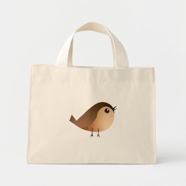 Sparrow Bird Cartoon    Mini Tote Bag (Front)