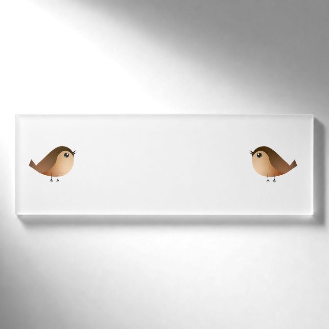 Sparrow Bird Cartoon  Name Tag (Front)