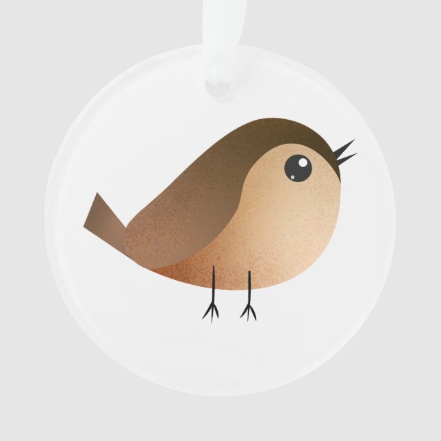 Sparrow Bird Cartoon  Ornament (Front)