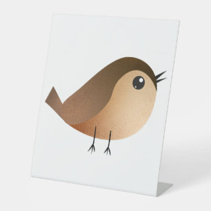 Sparrow Bird Cartoon  Pedestal Sign