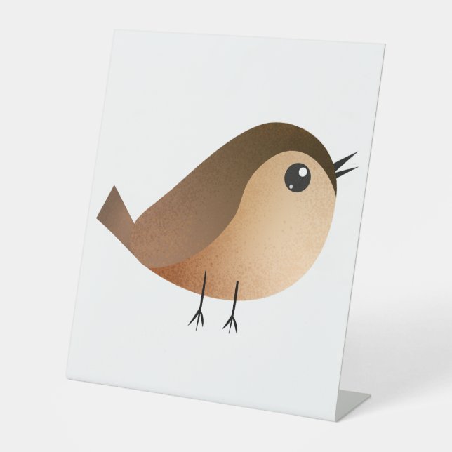 Sparrow Bird Cartoon  Pedestal Sign (Front)
