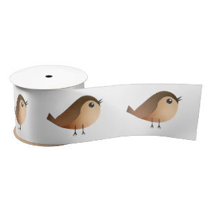 Sparrow Bird Cartoon Satin Ribbon