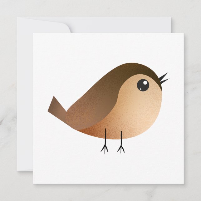 Sparrow Bird Cartoon  Save The Date (Front)