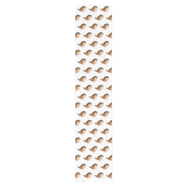 Sparrow Bird Cartoon  Short Table Runner (Front)
