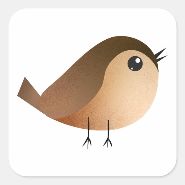 Sparrow Bird Cartoon  Square Sticker (Front)