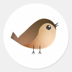 Sparrow Bird Cartoon  T-Shirt Classic Round Sticker