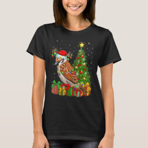 Sparrow Bird Xmas Holiday Santa Sparrow Christma T-Shirt
