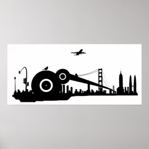 Sparrow city plane poster
