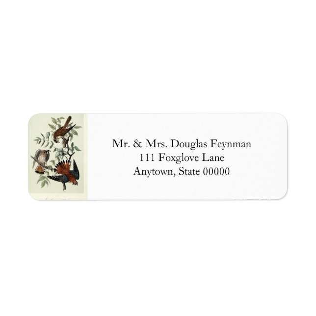 Sparrow hawks return address label (Front)