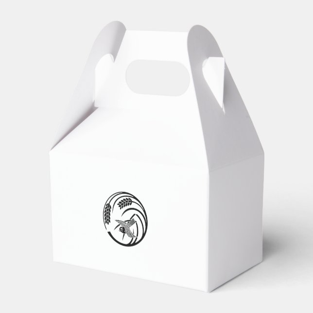 Sparrow in rice-plant circle favour box (Back Side)
