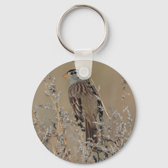Sparrow in the Grass Keychain (Front)