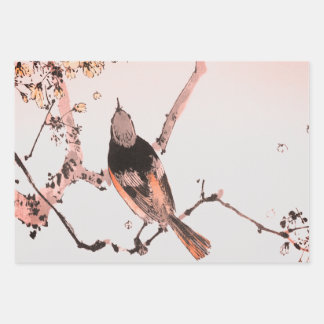 SPARROW IN TREE JAPANESE GIFT WRAPPING SHEETS