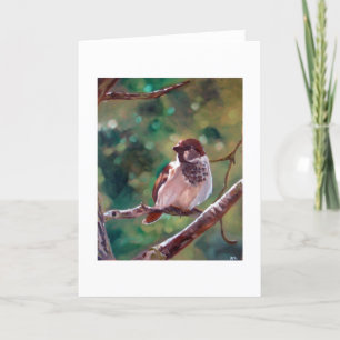 Sparrow in Trees - Greeting Card