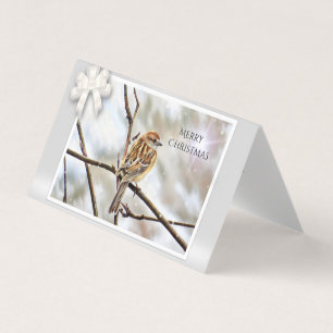 Sparrow on a Branch - Merry Christmas