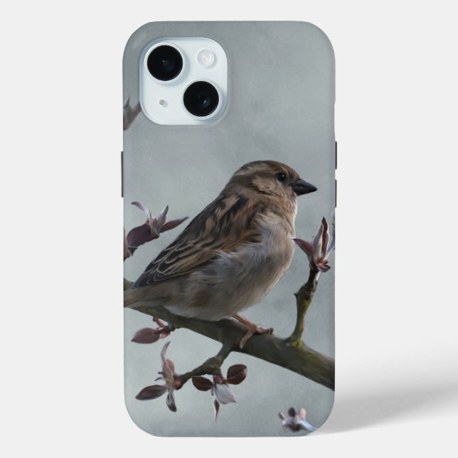 Sparrow on Branch Photo Case-Mate iPhone Case (Back)