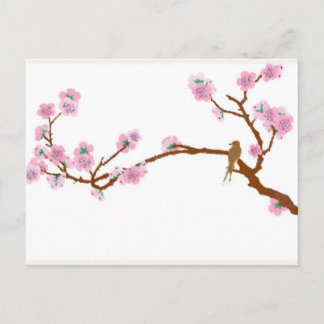 Sparrow on Tree 4 - Postcard