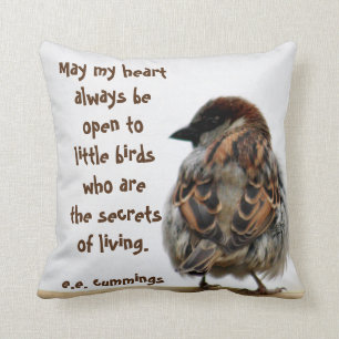 Sparrow photography cushion