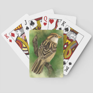 Sparrow Playing Cards Cute Bird