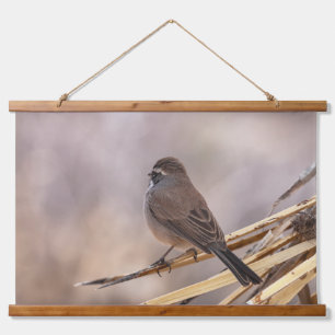 Sparrow Seen From Behind Hanging Tapestry