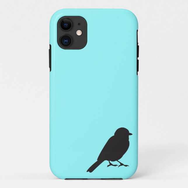 Sparrow silhouette chic blue swallow bird Case-Mate iPhone case (Back)