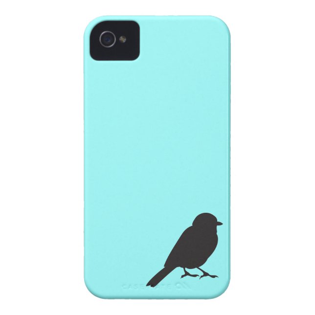 Sparrow silhouette chic blue swallow bird Case-Mate iPhone case (Back)