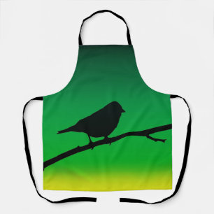 Sparrow Silhouette On Limonene Apron