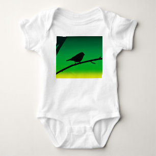 Sparrow Silhouette On Limonene Baby Bodysuit
