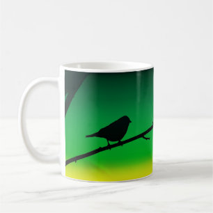 Sparrow Silhouette On Limonene Coffee Mug