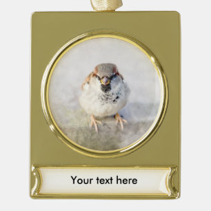 Sparrow - The Warrior Gold Plated Banner Ornament