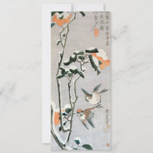 Sparrows and Camellia in Snow by Ando Hiroshige