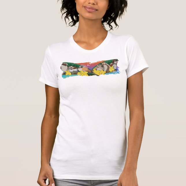 Sparrows in a row T-Shirt (Front)