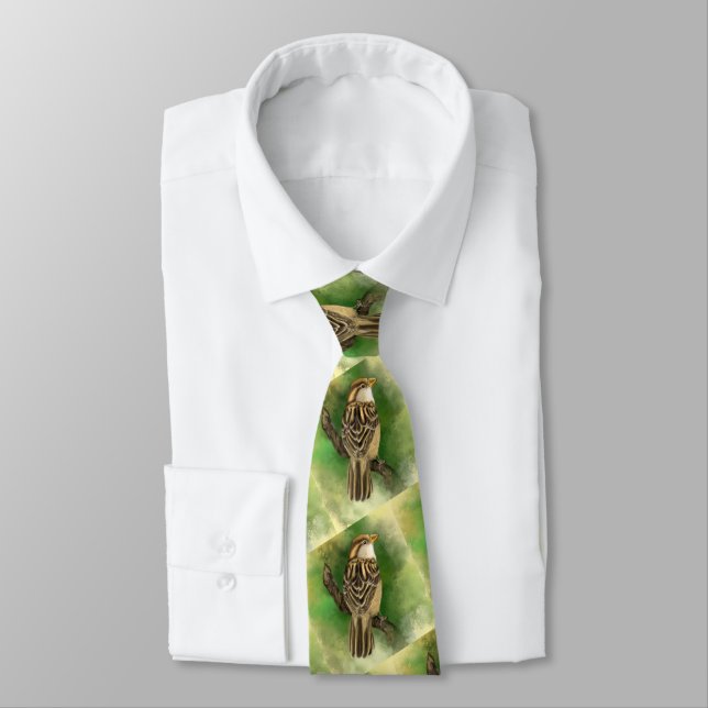 Sparrows Neck Tie - Green (Tied)
