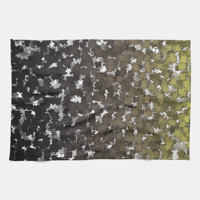 Sparse Leaves Camo Tea Towel (Horizontal)