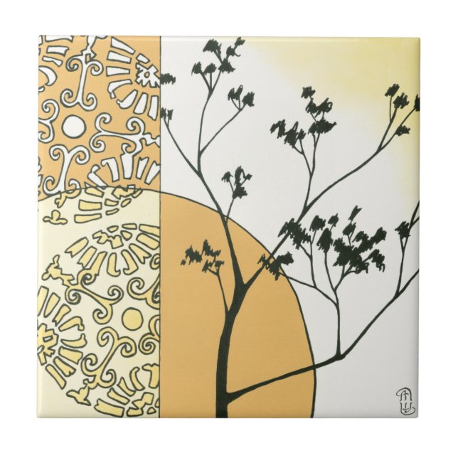 Sparse Tree Silhouette by Megan Meagher Ceramic Tile (Front)