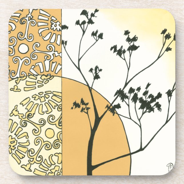 Sparse Tree Silhouette by Megan Meagher Coaster (Front)