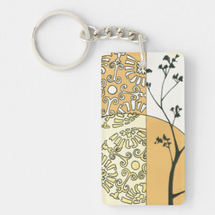Sparse Tree Silhouette by Megan Meagher Key Ring