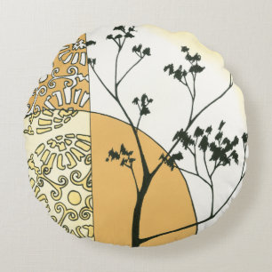 Sparse Tree Silhouette by Megan Meagher Round Cushion