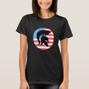 Sparta Soldier American Flag Usa Spartan Gladiator T-Shirt