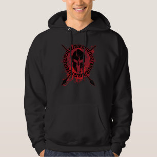 Sparta Soldier Helmet Distressed Greek Helmet Red Hoodie